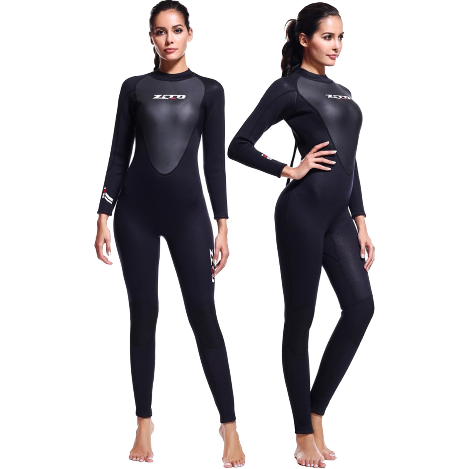 Women Long Sleeve 3mm Neoprene Wetsuit for Men with Zipper for Spearfishing Surfing Snorkeling Canoeing Diving