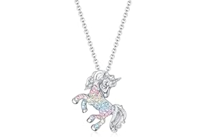 LUOMART Unicorns Necklace Gifts for Girls,Rainbow Unicorn Necklaces Jewelry Gift for Women Girls Unicorn Lovers