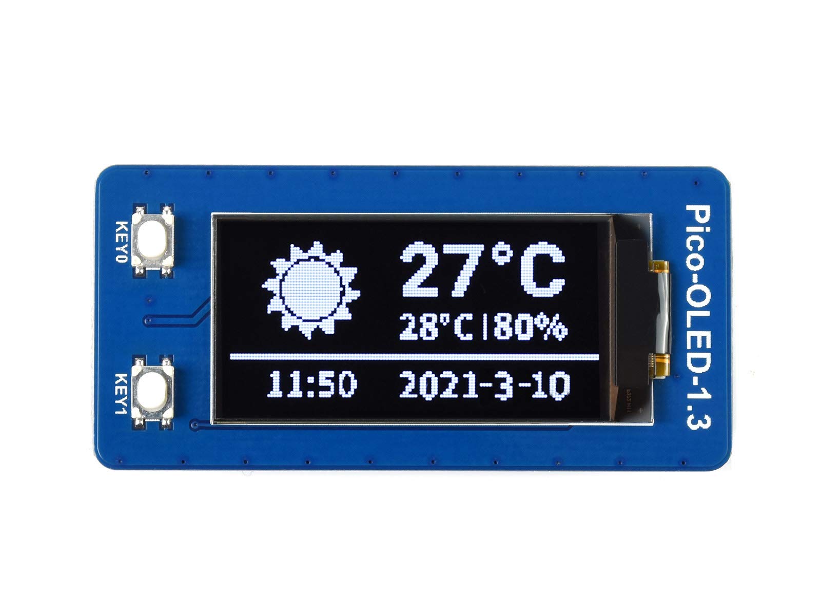 Waveshare 1.3inch OLED Display Module for Raspberry Pi Pico 64×128 Pixels with SPI/I2C Interface Embedded SH1107 Driver Comes with Raspberry Pi Pico C/C++ and MicroPython Demo…