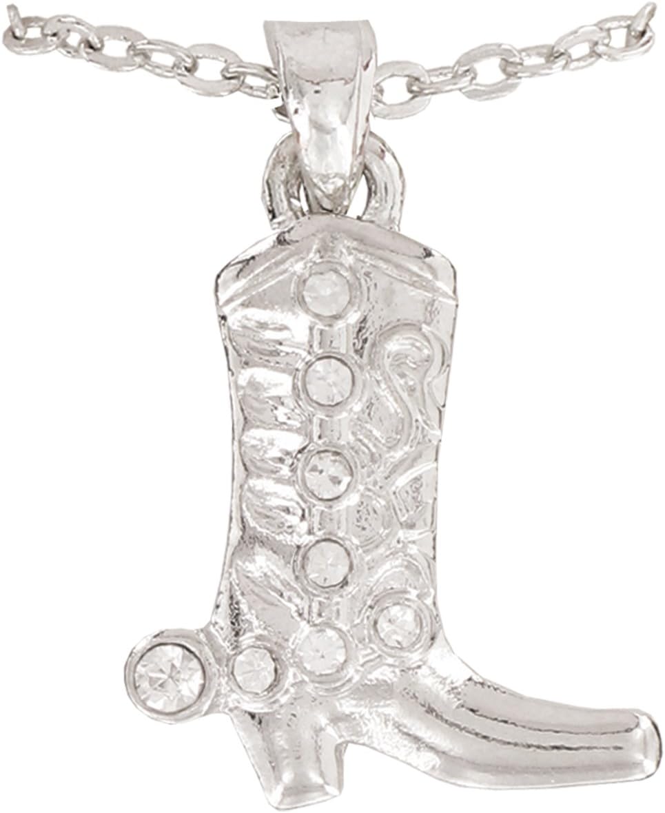 Cowgirl Glam Necklace with Western Hat Gift Box; Western Boot Pendant