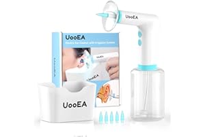 UOOEA Electric Ear Wax Removal Tool - Water Powered Earwax Cleaner with 4 Pressure Settings Safe and Effective Rechargeable Ear Cleaning Kit Ear Irrigation Flushing System for Adults & Kids