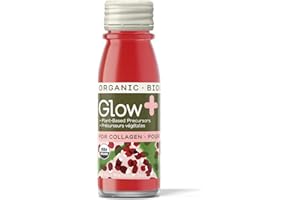 Greenhouse Juice Organic Glow Wellness Shots 12-Count 60ml Glass Bottles, Sweet + Tart Pomegranate + Apple Flavor, Vegan & Gl