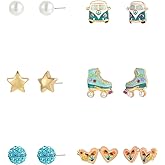 Madison Tyler 6 Pairs Cute Studs Earrings Set for Women | New Summer Studs Earrings Set for Women | Summer Earrings Collection