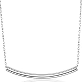 AM ANNIS MUNN Balance Tube Bar Necklace - 925 Sterling Silver Bar Pendant Necklaces Simple Womens Jewelry Necklace Birthday Gifts for Women