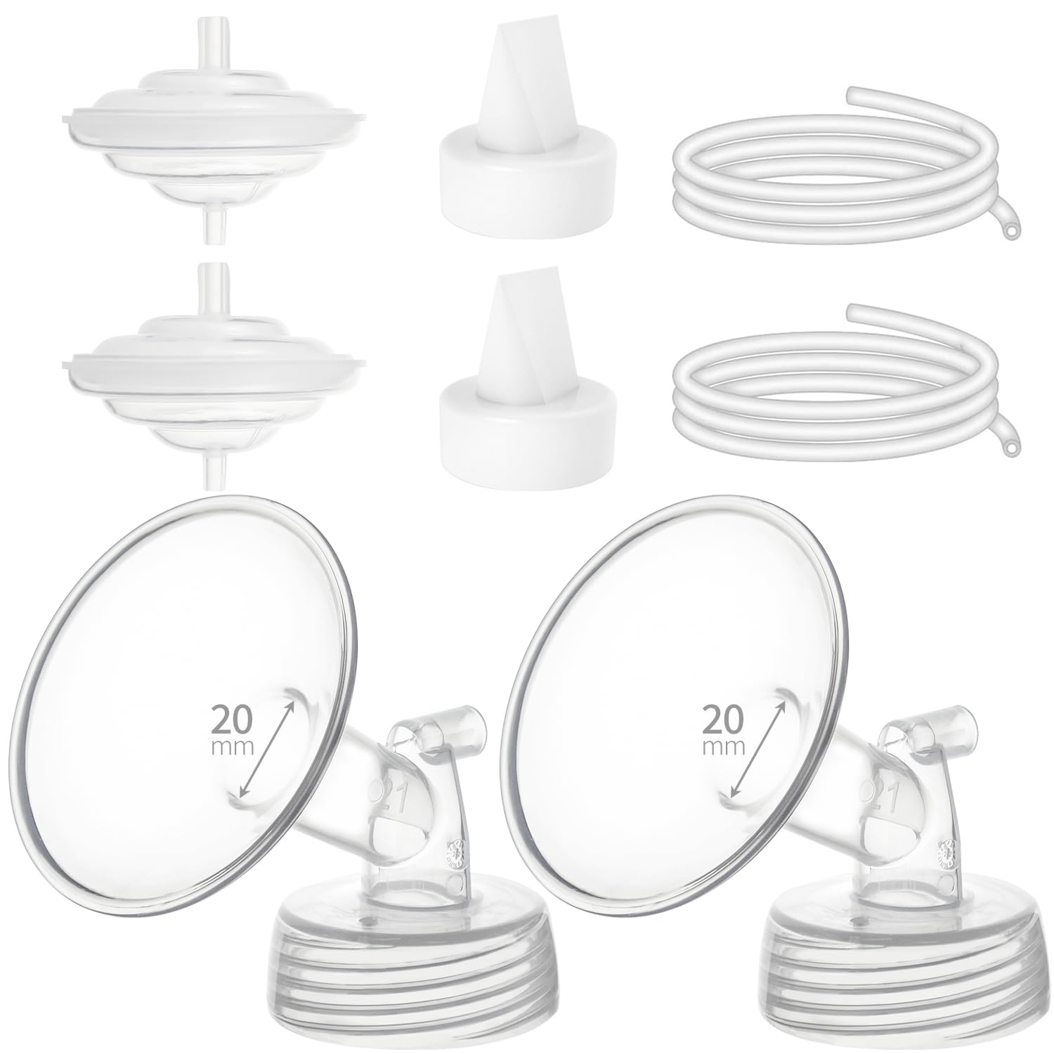Photo 1 of Belmikal Breastpump Parts Compatible with Spectra S1 S2 9 Plus Motif Luna Ameda MYA Cimilre 20mm Flange Valve Tube Backflow Protector Replacement Kit for Spectra Accessories/Parts