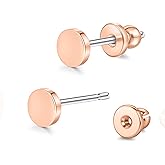 LimerenciaTitanium Stud Earrings,F136 Implant Grade Pure Titanium Studs 3mm/4mm for Hypoallergenic for Women Men Sensitive Ears