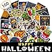 Exmott 100 Pieces Assorted Halloween Stickers Halloween Decoration Stickers Self Adhesive Shapes for Halloween Party Decoration