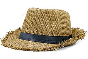 Straw Fedora Hat for Men Retro Panama Hat Short Brim Summer Sun Hat Classic Summer Beach Hat Khaki