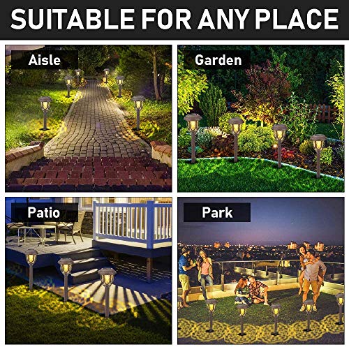 Solar Pathway Lights,10 Pack Solar Garden Lights Outdoor, Waterproof Solar Powered Garden Lights Landscape/Pathway Lights Solar Path Lights Outdoor Plastic & Glass for Landscape Patio Yard
