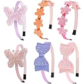 Ooosonlu Toddler Headband with bow little girl headbands glitter headband for girls headband for little girl hair accessories