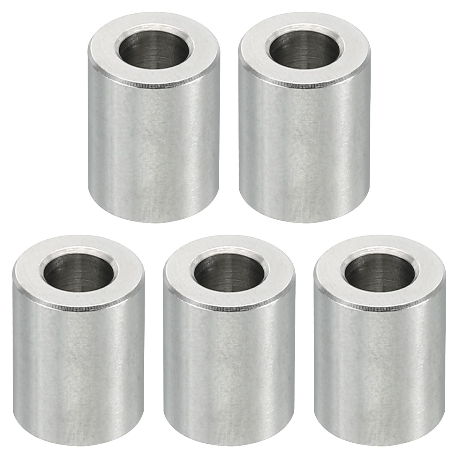 PATIKIL M5 Stainless Steel Spacers, 5 Pcs Metal Spacers Stainless Steel 5.2mm ID x 10mm OD x 12mm L Stainless Steel Spacer Screw Standoff Round for 1/5inch or M5 Screw Bolts