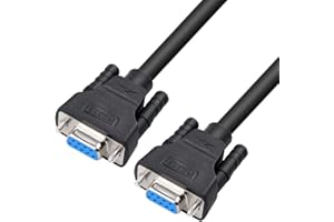 DTECH 6 Feet DB9 to DB9 RS232 Serial Cable Female to Female Extension Null Modem Cord Simple TX RX Crossover Cable for Data C