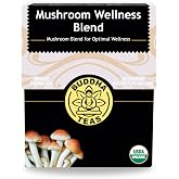 Buddha Teas - Organic Mushroom Wellness Blend - Herbal Tea - For Health &amp; Wellbeing - With Antioxidants &amp; Minerals - Clean Ingredients - Caffeine Free - OU Kosher &amp; Non-GMO - 18 Tea Bags (Pack of 1).
