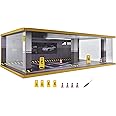 Otypus 1/24 Scale Model Car Display Case with Light, 1 24 Diecast Cars Storage Cases in Parking Lot Scene, Acrylic Toy Garage for Alloy Car Models (Grey-8 Parking Place) (Grey, 1/24)