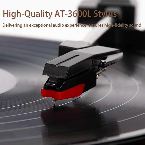 PORTABLE BLUETOOTH VINYL RECORD PLAYER TURNTABLE WITH BUILT-IN SPEAKERS, RECHARGEABLE, MULTIPLE SPEEDS (33/45/78 RPM) – RETRO VINTAGE DESIGN FOR HOME & GIFTS