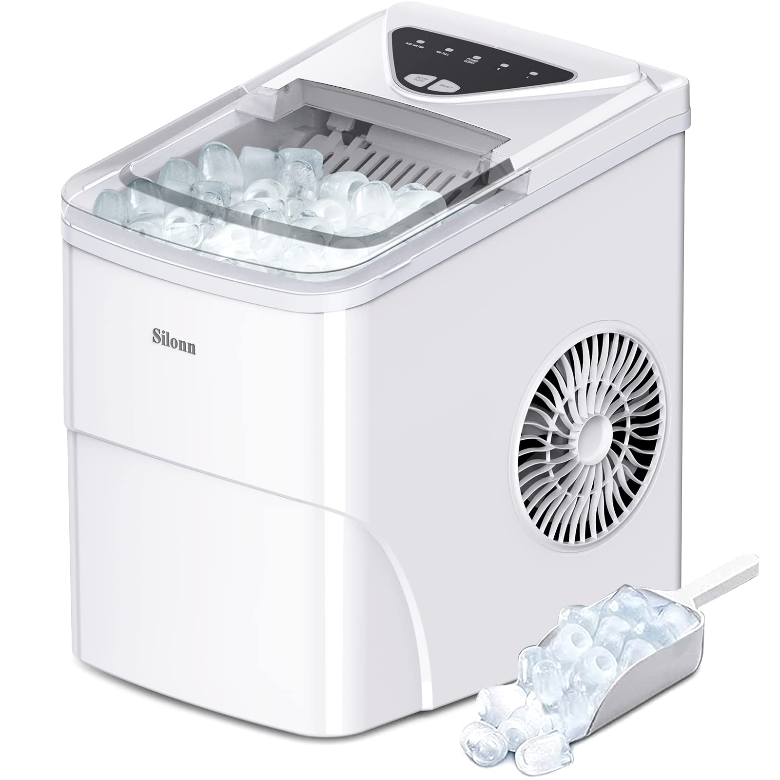 Silonn Ice Makers Countertop, 9 Bullet Ice Cubes