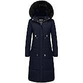 CREATMO US Women's Long Winter Coat Warm Waterproof Puffer Jacket Snow Quilted Bubble Parka with Hood
