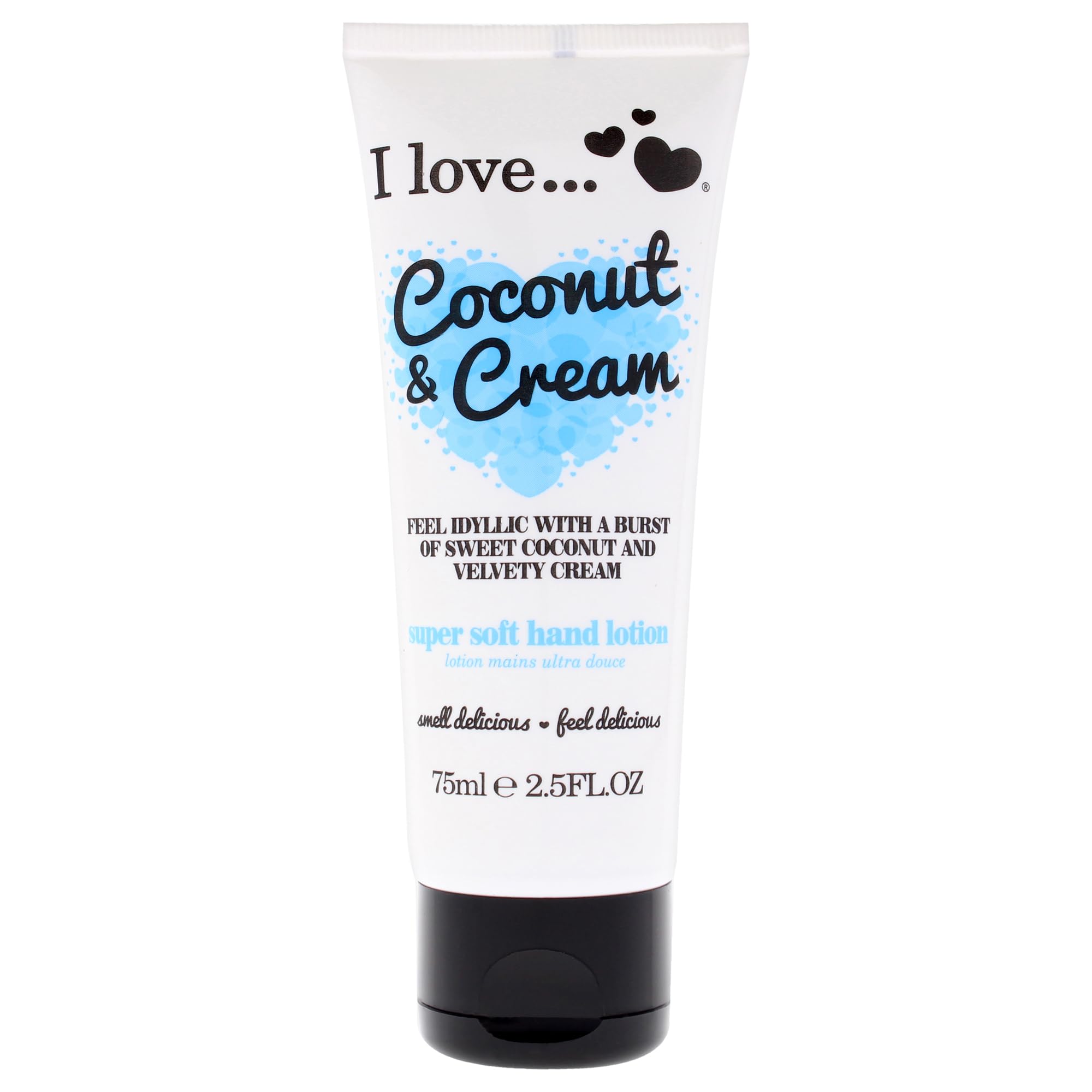 I Love Originals Coconut & Cream Hand Lotion, Helps to Soothe Skin & Relieves Dry Hands, Made With 87% Naturally Derived Ingredients For Soft & Scented Hands, Vegan-Friendly - 75ml