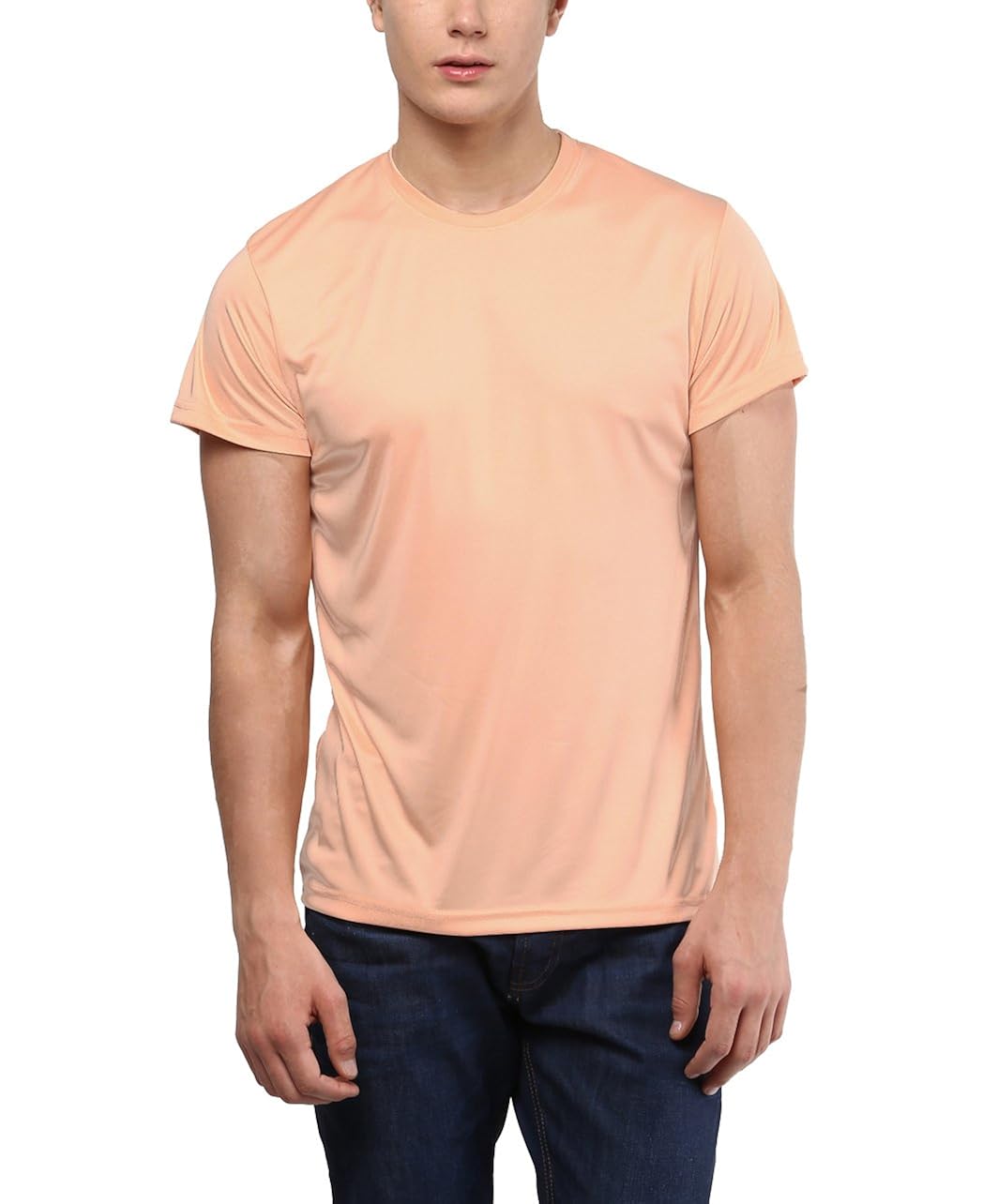 Buy AMERICAN CREW Round Neck Sports Peach TShirt XXL (AC428XXL) at