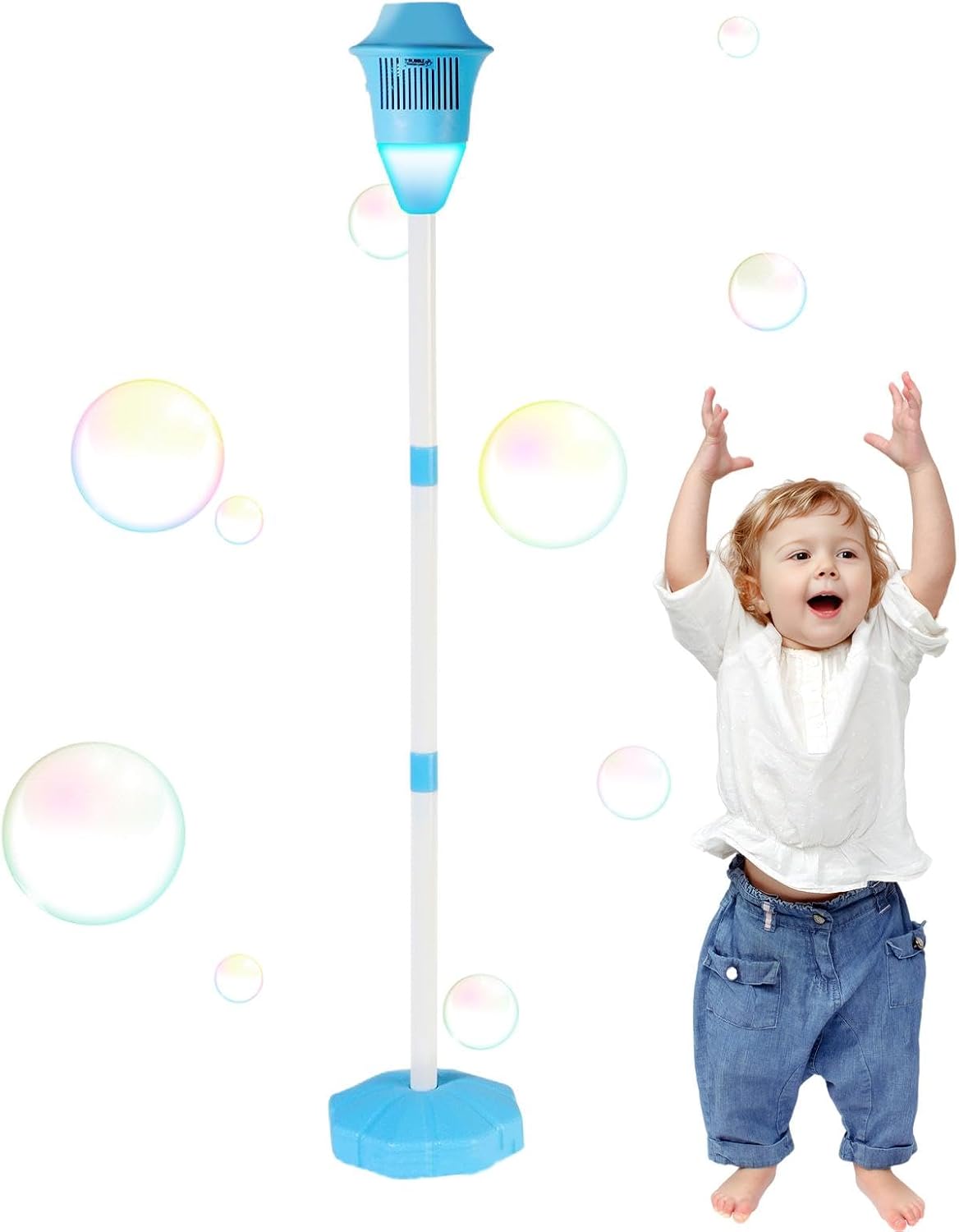 Bubble Machines - Automatic Bubbles Maker | Children Wander Machine with Light | Road Lamp Shape Design Outdoor Toy for Entertainment for Family, Neighbors