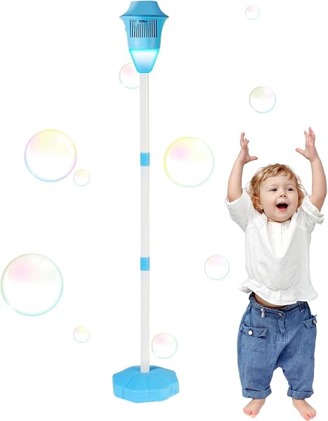 Bubble Machines - Automatic Bubbles Maker | Children Wander Machine with Light | Road Lamp Shape Design Outdoor Toy for Entertainment for Family, Neighbors - 1