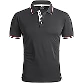 SECOOD Men's Polo Shirt Moisture Wicking Summer Short Sleeve Tennis Golf Shirts Casual Stylish