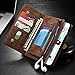 iPhone 6 Plus/iPhone 6S Plus Leather Wallet Phone Case Card Holder Detachable Magnetic Slim Case with Zipper Storage Brown