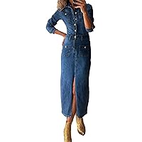 chinese dress ladies Amazon.com: Women's Maxi Denim Dress Long Sleeve Lapel Button Slit Long  Jean Dress Sexy Bodycon Dress,Blue,S : Clothing, Shoes & Jewelry