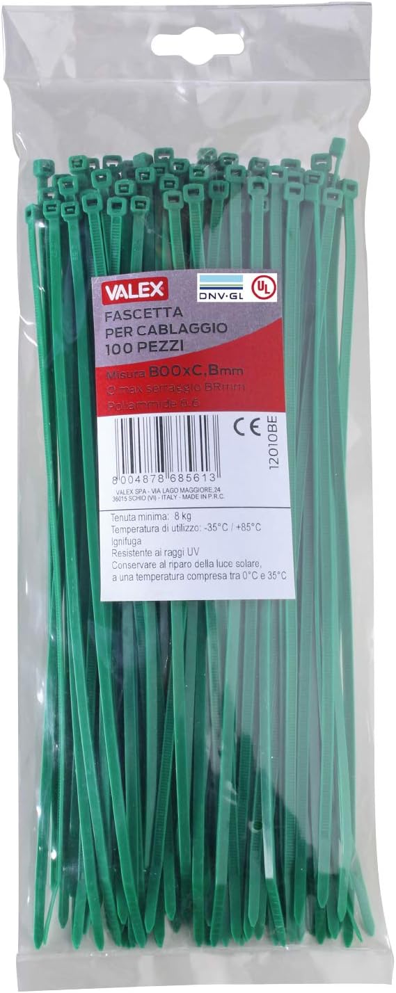 Valex Green Cable Ties, Dimensioni 300mm x4,5mm - Image 5