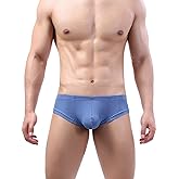 Faringoto Men's Ice Silk Thread Underpants T Pants, Solid Color, Breathable G-string Pants