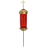 Generic Cemetery Decorations Lantern Light Memorial Candles for Loss of Loved Ones with Cross Decorations for Grave with Long Ground Stakes
