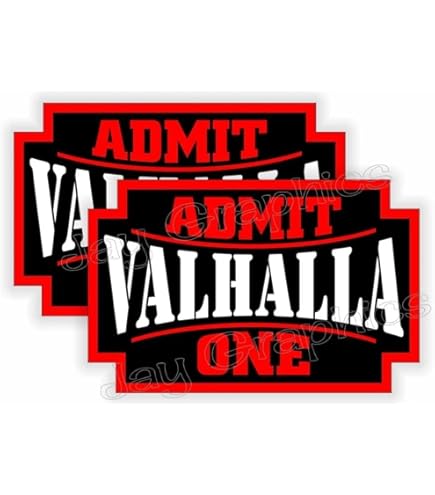 2) VALHALLA Admit One Hard Hat Adesivi Biglietto Moto Saldatura - Foto 10