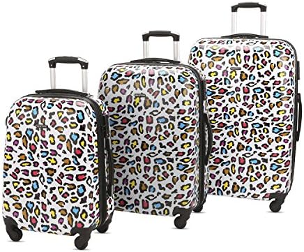 3 Piece Luggage Set Durable Lightweight Hard Case pinner Suitecase 20in24in28in LUG3 PC08 Vintage