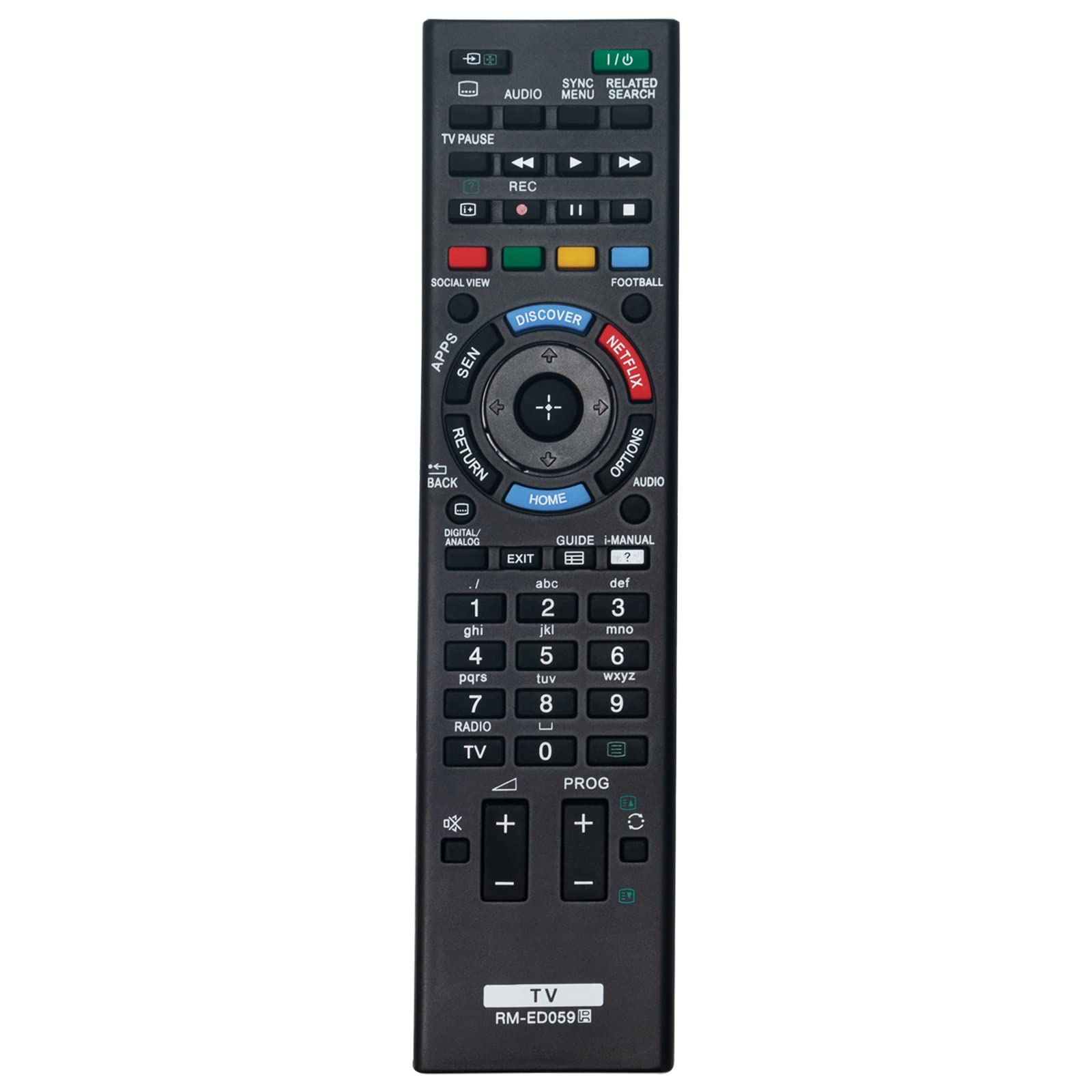 VINABTY Replacement Remote Control Fit for Sony TV RM-ED059 KDL-50W828B KDL-50W706B KDL-50W705B KDL-42W828B KDL-42W706B KDL-42W705B KDL-32W706B KDL-32W705B