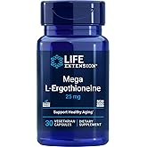 Life Extension Mega L-Ergothioneine, Healthy Aging Amino Acid, antioxidant, Powerful 25 mg dose, L-ergothioneine, Gluten-Free, Non-GMO, Vegetarian, 30 Capsules