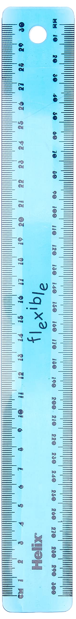 Helix 30cm Tinted Flexi Ruler Red