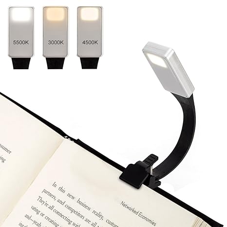 Opard Leselampe Buch Klemme Led Buchlampe mit Zwei Clip und Stufenlos Dimmbar Helligkeit Tragbare und Flexibel, Arbeitsplatzl
