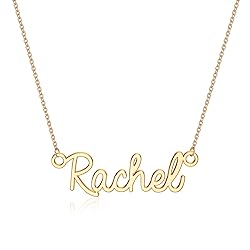 Turandoss Rachel Necklace, 14K Gold Plated Name