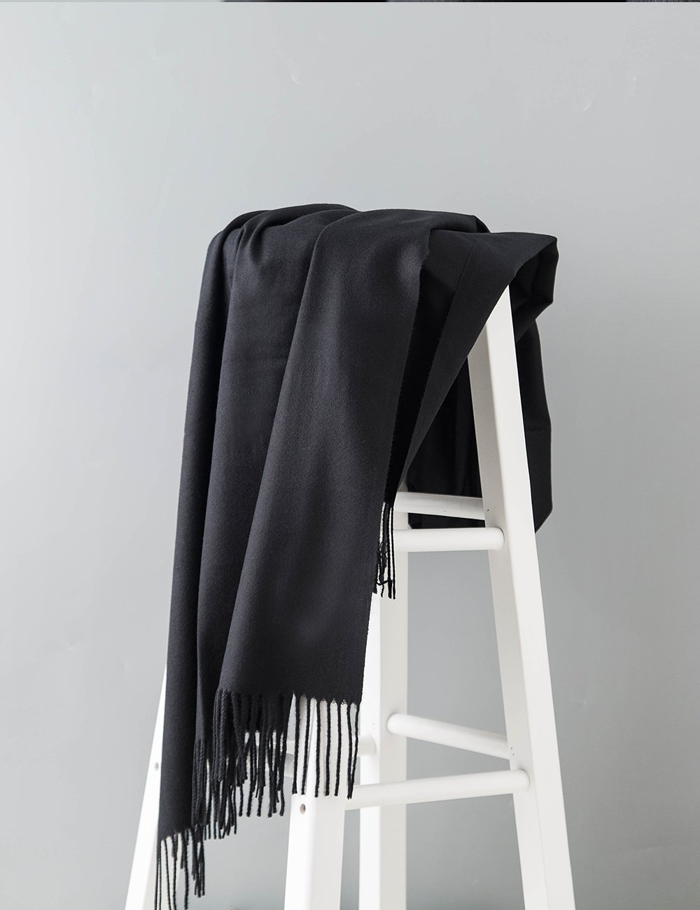 WISH CLUB Pashmina Scarf Cashmere Shawls Wrap Tassel Scarf Women Fringe Scarf