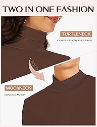 Womens Long Sleeve Turtleneck T-Shirts Mock Neck