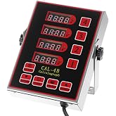 QWORK Kitchen Timer for Cooking, 4 Channel Stainless Steel Commercial Culinary Timer, Loud Alarm Cooking Reminder for Food Truck Fryer