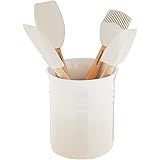 Le Creuset Silicone Craft Series Utensil Set with Stoneware Crock, 5 pc., Meringue