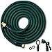 Josy&co. 50 ft Expandable Garden Hose. Triple Latex Layers. Flexible, Kink-Free, Brass Fittings, Steel Assembly Clamps. Expanding Water Hose Includes 8-Pattern Spray Nozzle & Hanger. 12 Month Warranty