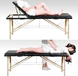 Yaheetech Portable Massage Table Folding Spa Bed 3 Section 60 cm Width Black view 7