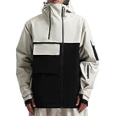 GSOU SNOW Men's Snowboarding Jacket Loose Ski Snow Coat Waterproof Insulated Unisex Winter Jacket