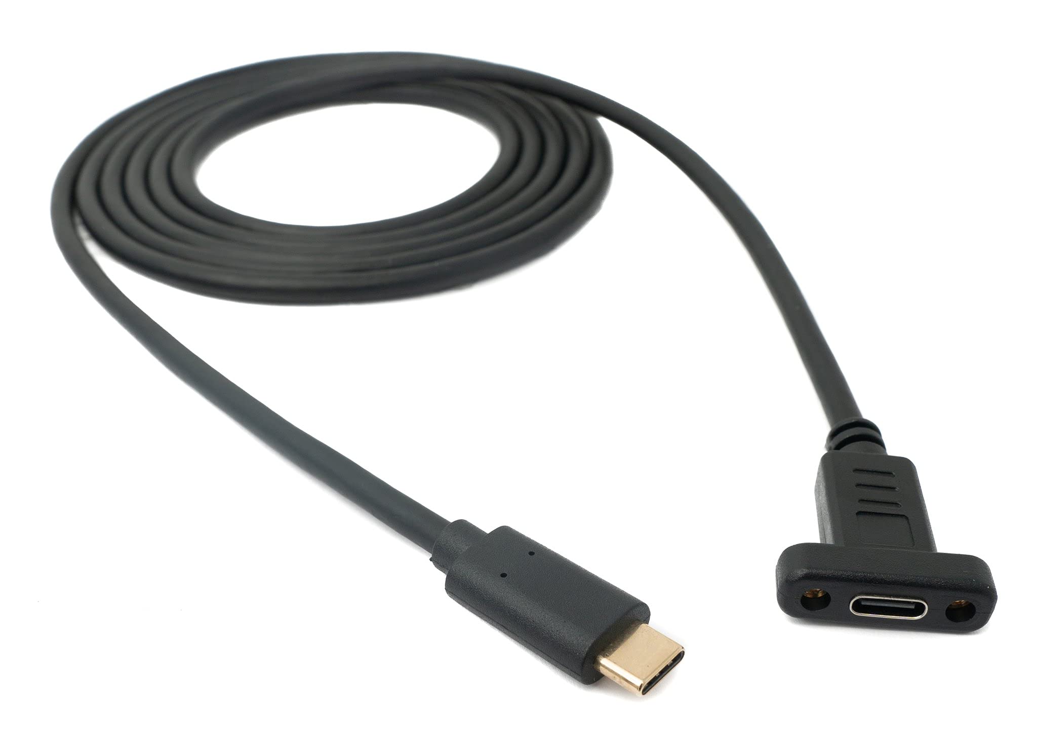 System-S USB 3.1 Cable 1.8m Type C Male to Female Screw Adapter in Black