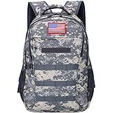 outdoor plus Camo Backpack,Military Boys Backpacks for School,Army Bookbag with USB Charging Port Waterproof,40LACU