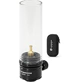 CAMPINGMOON Gas Candle Lantern for EN417 Canisters with EVA Case (Black) | Soft gas candle flame for outdoor dining and camp tables