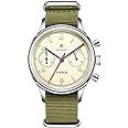 SEAKOSS Men Classic 38mm Pilot Chronograph Watch 1963 ST1901 Mechanical Movement Wristwatches Sapphire Crystal Acrylic Glass Mirror Stainless Steel Case