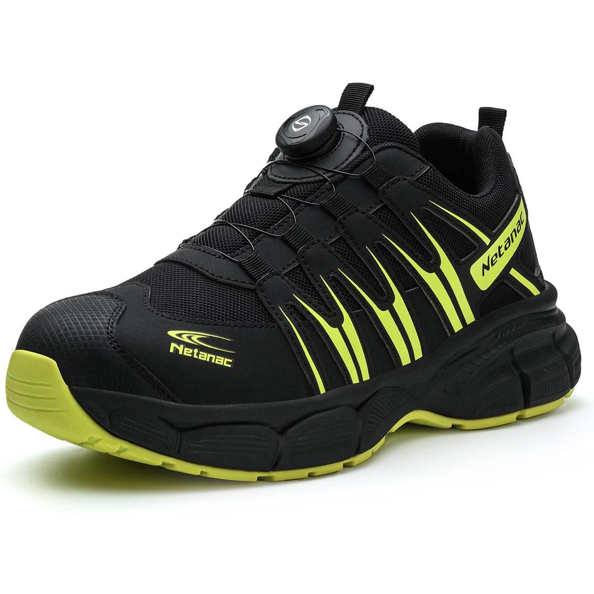 Photo 1 of Netanac Steel Toe Shoes for Men Women, Breathable Safety Work Footwear with Durable Soft Sole, Comfort Puncture-Resistant Sneakers for Industrial,102GR,M6.5